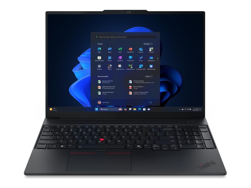 Lenovo ThinkPad E16 Gen 3 21ST - 180°-Scharnierdesign - AMD Ryzen 5 220 / 3.2 GHz - Win 11 Pro - Radeon 740M - 32 GB RAM - 1 TB SSD TCG Opal Encryption 2, NVMe - 40.6 cm (16")