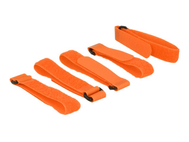 Delock Klettverschluss - 30 cm - orange (Packung mit 5)