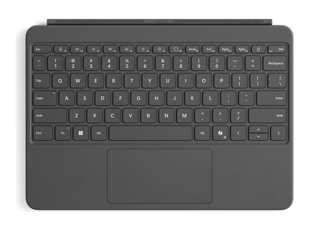 Microsoft Surface Pro Keyboard - 12-inch - Tastatur - mit Touchpad, Beschleunigungsmesser - hinterleuchtet - magnetische Dockingstation - QWERTZ - Deutsch - Slate - 70 % Verpackung aus recyceltem Papier - für Surface Pro for Business (12-inch)