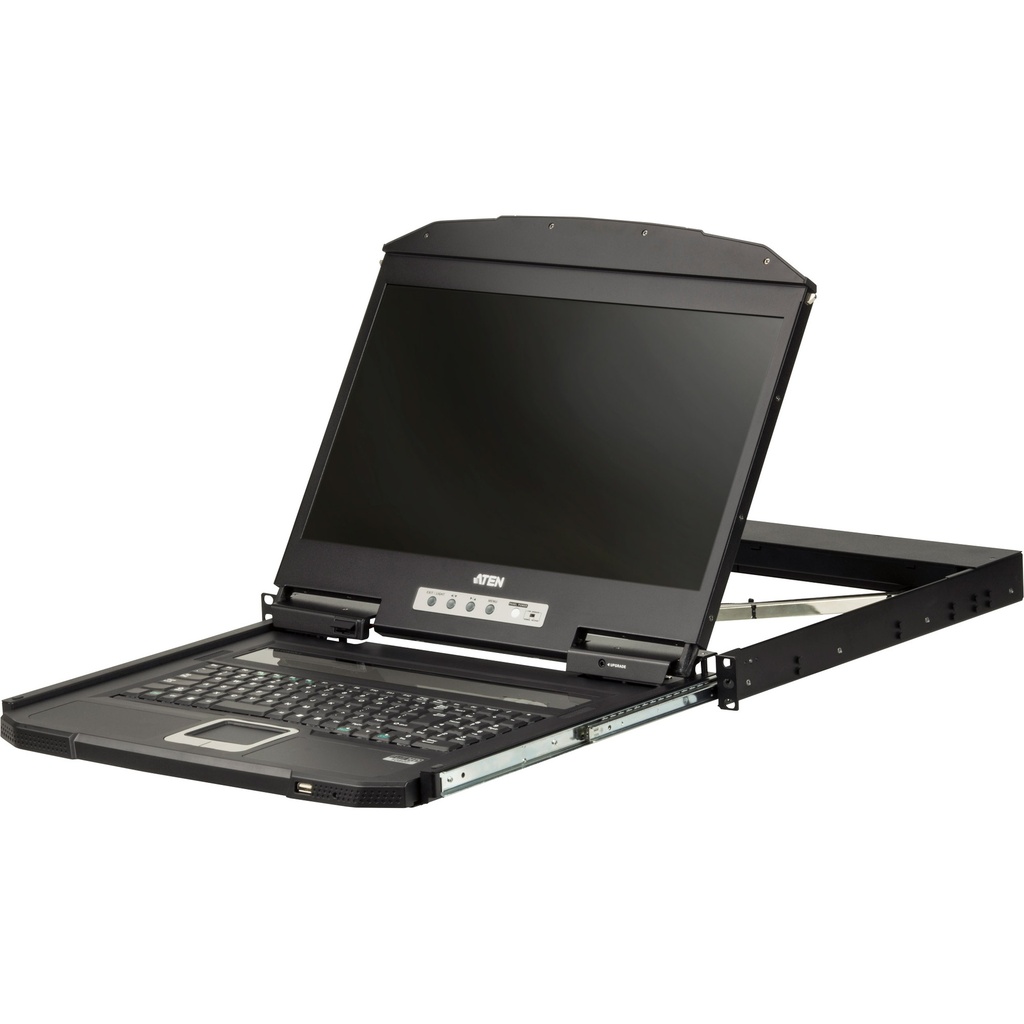 ATEN Single Rail WideScreen 18.5i Full HD Short Depth LCD Console with USB Peripheral - KVM-Umschalter