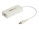StarTech.com Startech US1GC301AUW USB Netzwerkadapter (Ethernet Adapter mit extra USB Anschluss, USB 3.0, Thunderbolt 3 komp.)