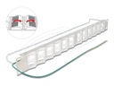 Delock Patchpanel (Blindblech) - neigbare Steckdosen, mit Zugentlastung - Rack montierbar - Silber - 1U - 48.3 cm (19")