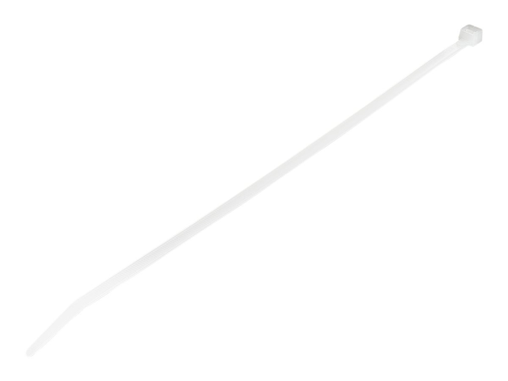 StarTech.com Kabelbinder 254x4 mm, gebogene Spitze, weiß, 100 Stück - Kabelbinder - 25.4 cm - weiß - TAA-konform (Packung mit 100)