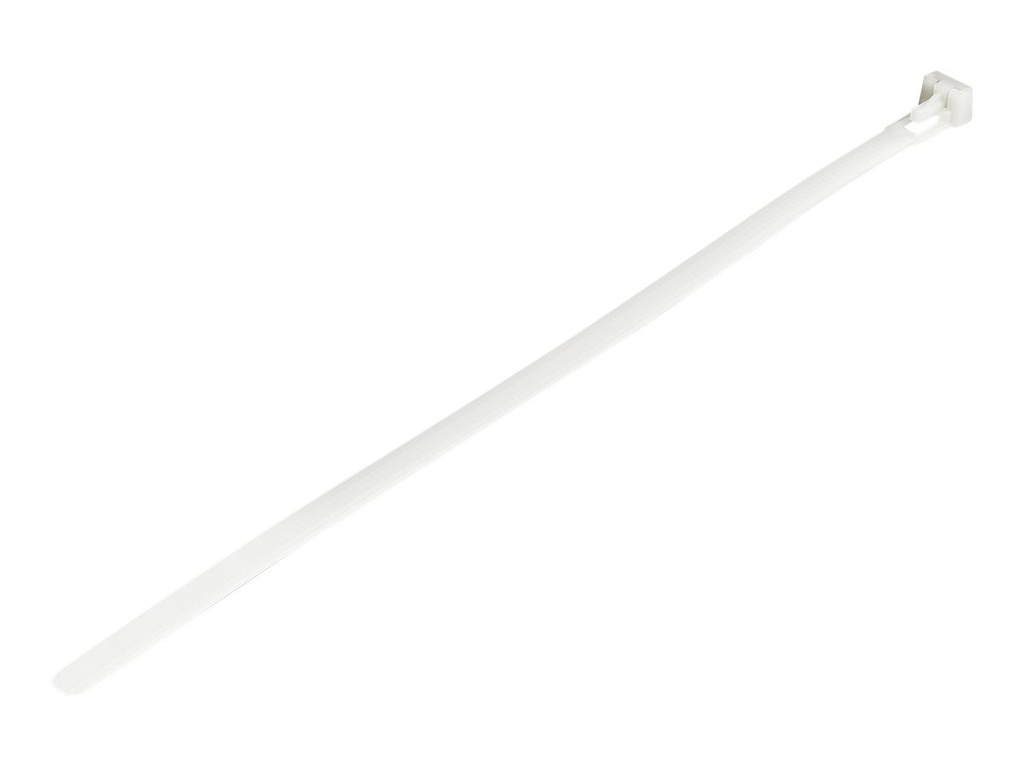 StarTech.com Kabelbinder - 254x7 mm, lösbar, 94V-2/UL, weiß, 100 Stück - Kabelbinder - 25 cm - weiß - TAA-konform (Packung mit 100)