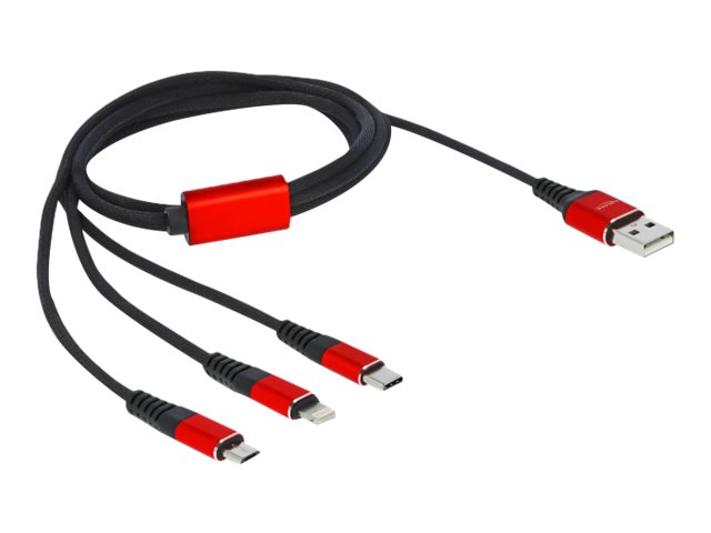 Delock 3 in 1 - Kabel nur zum Laden - USB männlich zu Lightning, USB-C männlich