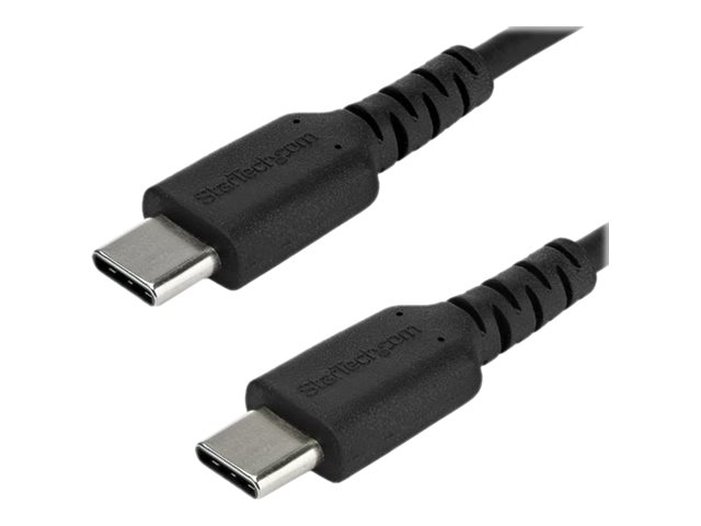 StarTech.com StarTech 1m USB-C Ladekabel - Langlebiges USB 2.0 Typ C zu USB C Datenübertragungs-/Schnellladekabel - TPE Mantel Aramidfaser M/M 60W Schwarz - Samsung S10 S20 iPad Pro MS Surface (RUSB2AC1MB)