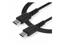 StarTech.com StarTech 1m USB-C Ladekabel - Langlebiges USB 2.0 Typ C zu USB C Datenübertragungs-/Schnellladekabel - TPE Mantel Aramidfaser M/M 60W Schwarz - Samsung S10 S20 iPad Pro MS Surface (RUSB2AC1MB)