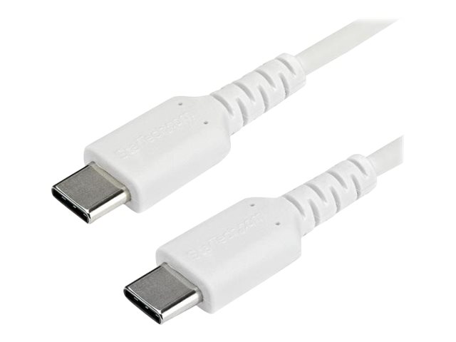 StarTech.com StarTech 1m USB C Charging Cable, Durable Fast Charge & Sync USB 2.0 Type C to USB C Laptop Charger Cord, TPE Jacket Aramid Fiber M/M 60W White, Samsung S10, S20 iPad Pro MS Surface - Heavy Duty and Rugged - USB-Kabel - USB-C (M)
