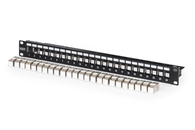 DIGITUS Modulares Patch Panel, 24-Port bestückt mit 24x DN-93615