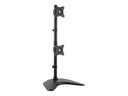 StarTech.com Startech Vertikale Dual Monitorhalterung - Heavy Duty Stahl - Für VESA Monitore bis zu 27 Zoll - Verstellbarer zweifach Moniotrständer - Aufstellung - für 2 Monitore - stabiler Stahl - Schwarz - Bildschirmgröße: 33-68.6 cm (13"-27")