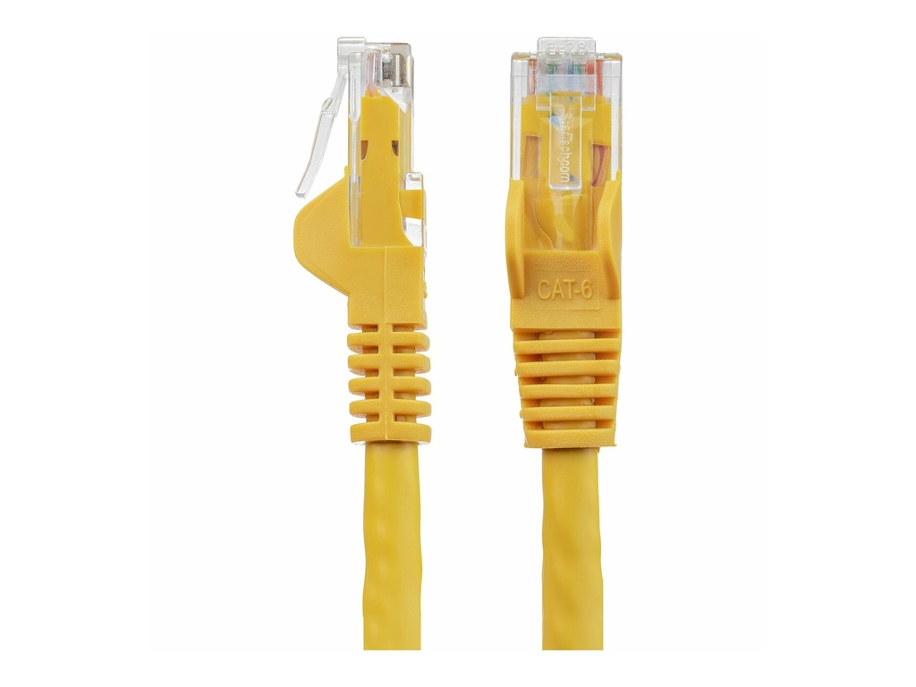 StarTech.com 7.5m CAT6 Ethernet Cable, 10 Gigabit Snagless RJ45 650MHz 100W PoE Patch Cord, CAT 6 10GbE UTP Network Cable w/Strain Relief, Yellow, Wiring is UL Certified/TIA - Category 6 - 24AWG (N6PATC750CMYL)