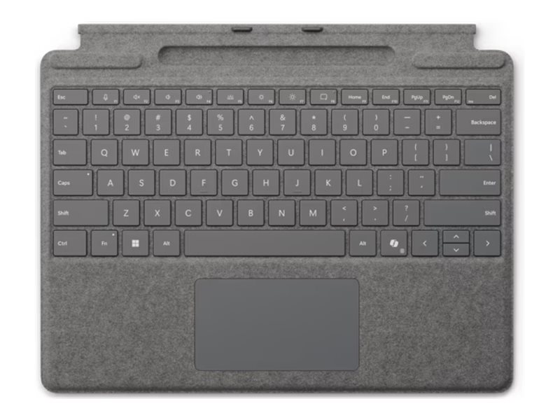 [8XB-00191] Microsoft Surface Pro Keyboard - Tastatur - mit Trackpad, Beschleunigungsmesser, Surface Slim Pen 2 Ablage- und Ladeschale - AZERTY - Belgien - Platin - für Microsoft Surface Pro 8, Pro 8 for Business, Pro 9, Pro 9 for Business, Pro 10 for Business, Pro (11th Edition)