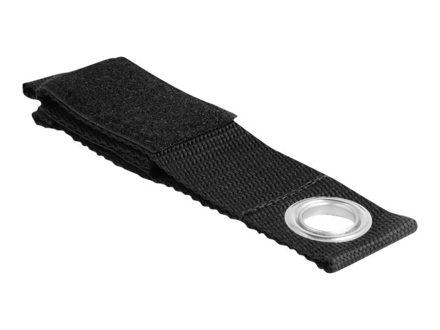 Delock Klettverschluss - strapazierfähig mit Befestigungsöse - 26 cm - Schwarz (Packung mit 5)
