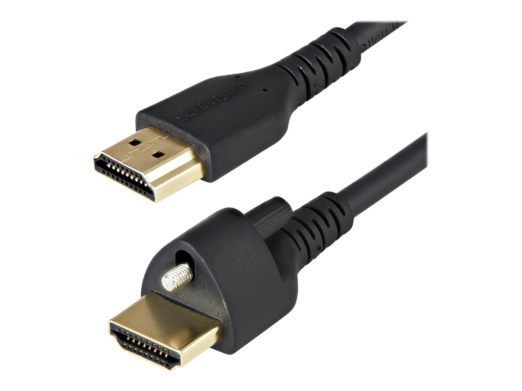 StarTech.com Startech 1m High Speed HDMI Kabel - 4K 60Hz HDR - HDMI-2.0-Monitorkabel mit Verriegelungsschraube für sichere Verbindung - HDMI-Kabel mit Ethernet - St/St (HDMM1MLS)