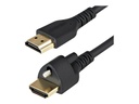 StarTech.com Startech 1m High Speed HDMI Kabel - 4K 60Hz HDR - HDMI-2.0-Monitorkabel mit Verriegelungsschraube für sichere Verbindung - HDMI-Kabel mit Ethernet - St/St (HDMM1MLS)