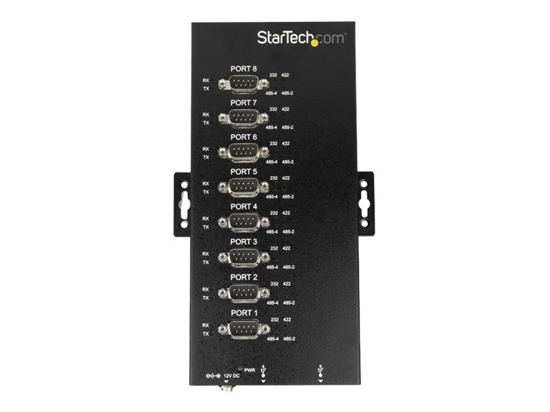 StarTech.com 8 Port Serieller Hub, USB auf RS232/RS485/RS422 Adapter - Industrieller USB 2.0 auf DB9 Konverter Hub - IP30 Schutzklasse - Hutschienenmontierbar, 15kV ESD Schutz (ICUSB234858I)