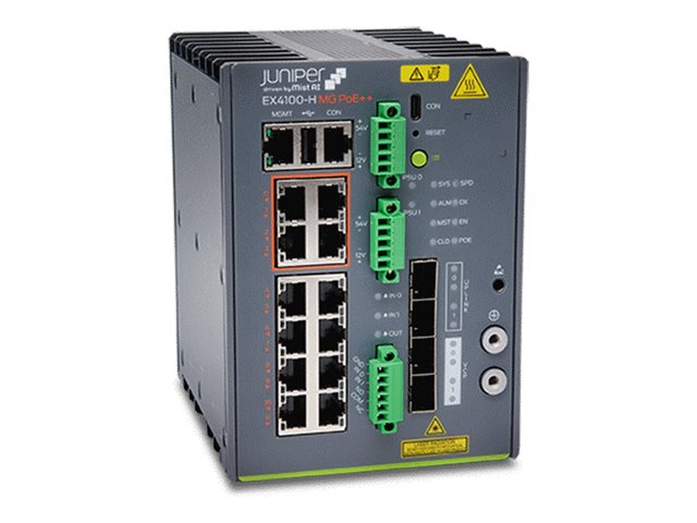 Juniper EX Series EX4100-H - Switch - L3 - managed - 8 x 10/100/1000Base-T + 4 x 100/1000/2.5G + 4 x 10 Gigabit (Uplink)