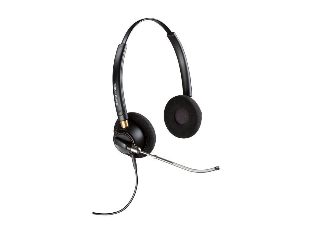 Poly HP Poly EncorePro 520V Binaurales Headset-Sprachrohr + Quick Disconnect - Kabelgebunden - Anrufe/Musik - 74 g - Kopfhörer - Schwarz