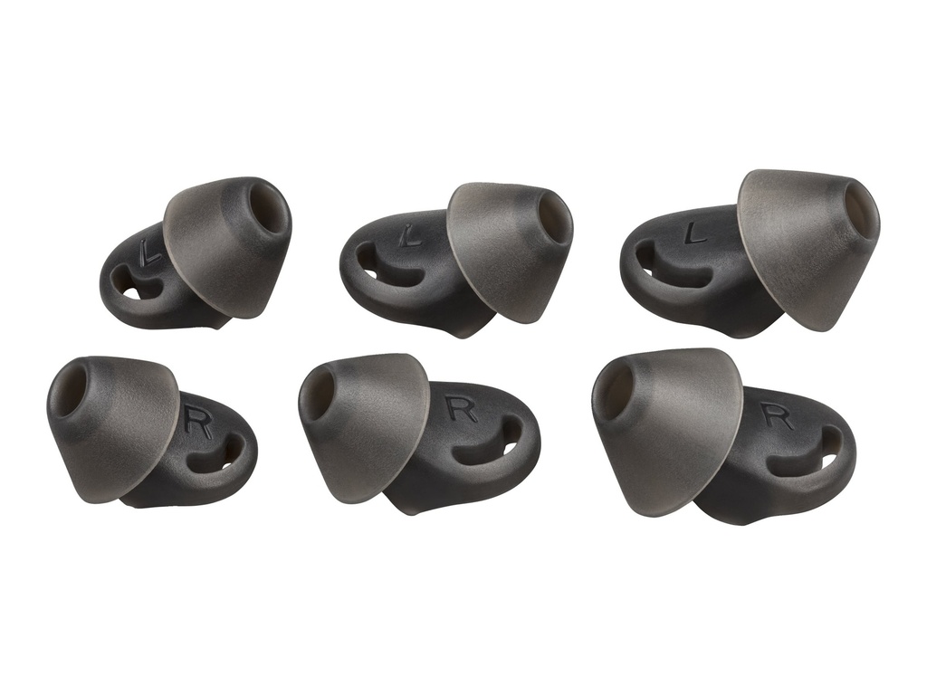 Poly Ohrstöpsel für Bluetooth-Headset - medium - Schwarz (Packung mit 2)