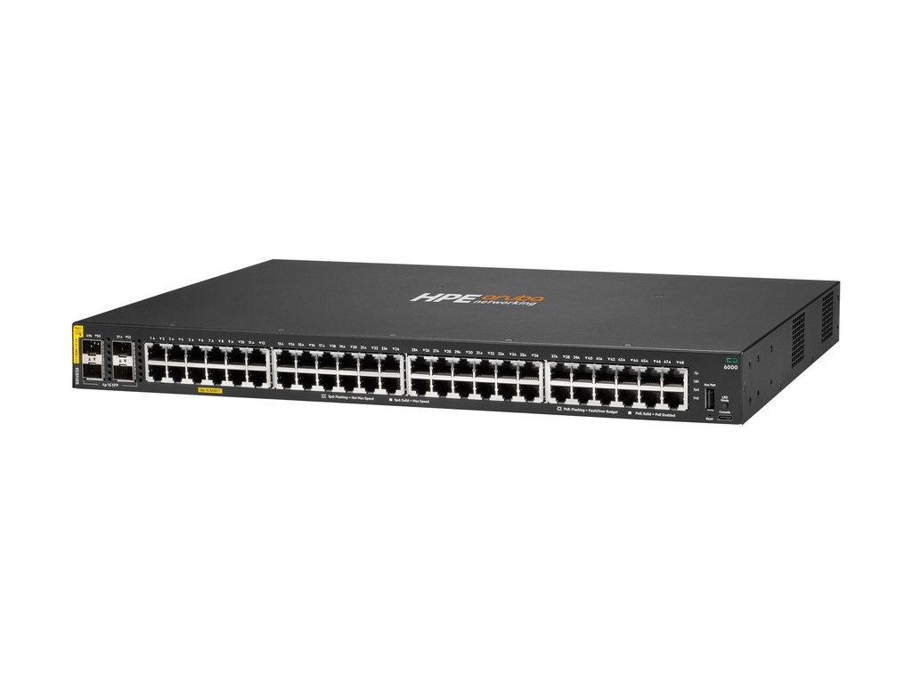 HPE Networking CX 6000 48p 10M/100M/1G Class4 PoE 4p SFP 1G 370W Switch -