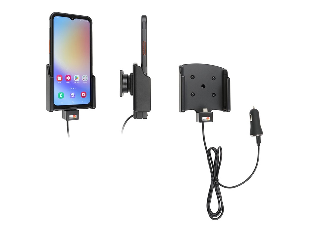 Brodit Active holder with cig-plug - Kfz-Ladeschale + Kfz-Netzteil - 60 Watt - 7 A - 2 Ausgabeanschlussstellen (24 pin USB-C, USB)
