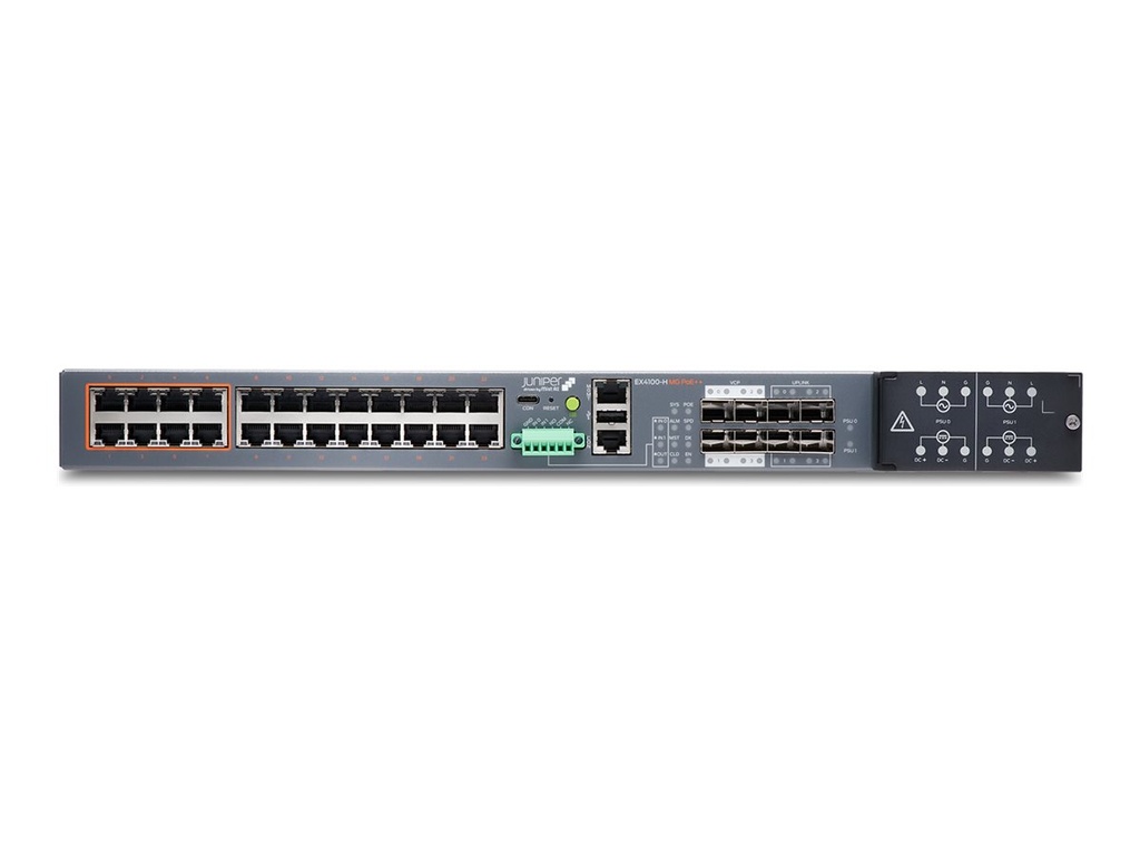 Juniper EX Series EX4100-H-24F-T - Switch - L3 - managed - 16 x 10/100/1000Base-T + 4 x 100/1000/2.5G + 4 x 10 Gigabit (Uplink)