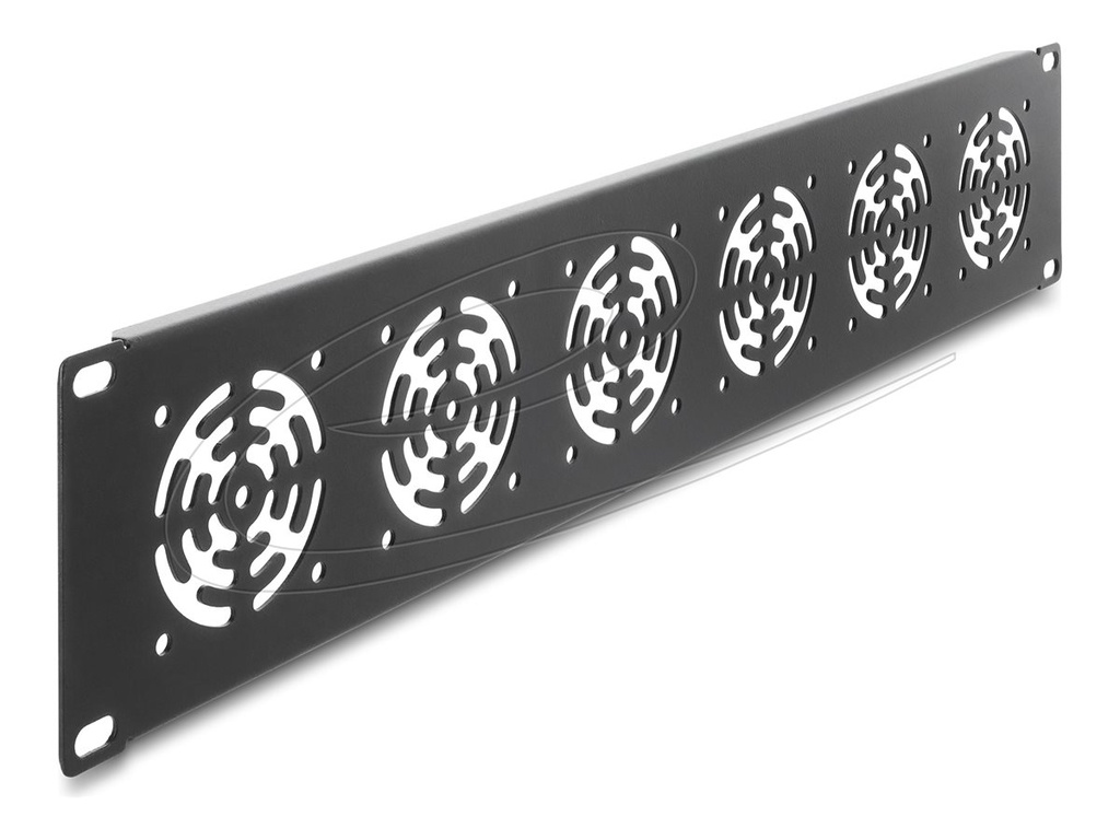 [67415] Delock Lüfterkonsolenabdeckplatte - für 6 Lüfter 60 x 60 mm - Rack montierbar - Dunkelgrau - 2U - 48.3 cm (19")