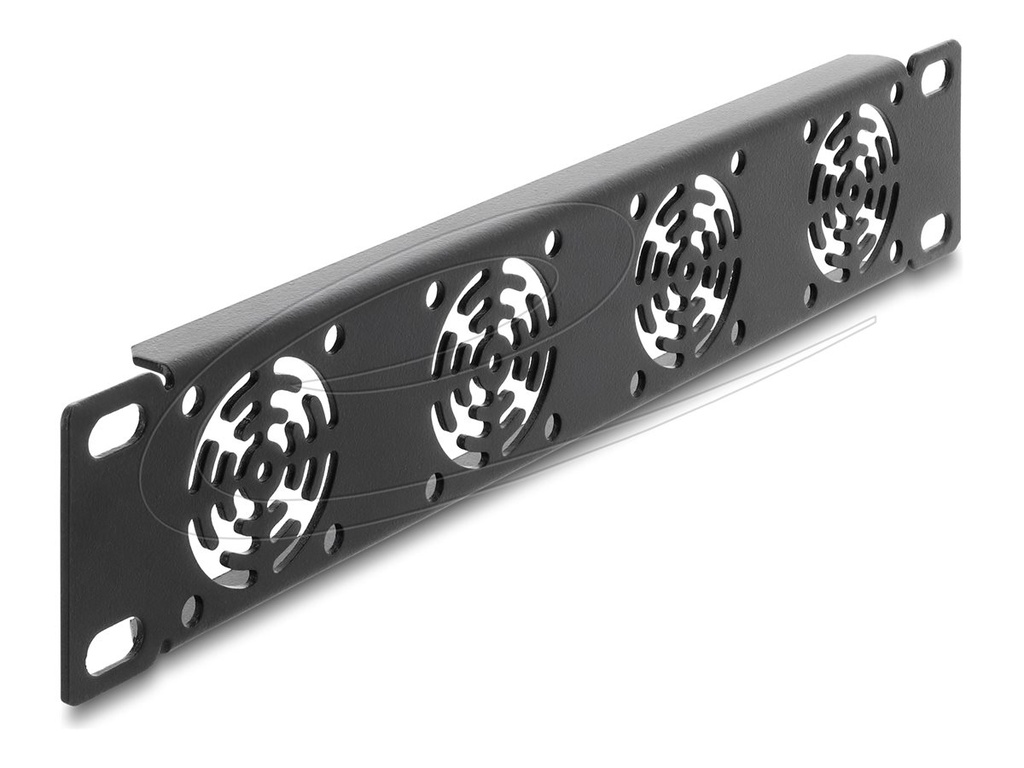 Delock Rack-Gebläsepaneel - for 4 fans, 40 x 40 mm - Dunkelgrau - 1U - 25.4 cm (10")