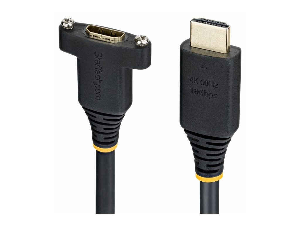 [HDMI2PNLFM-2M] StarTech.com Startech - High Speed - HDMI-Verlängerungskabel mit Ethernet - HDMI männlich zu HDMI weiblich - 2 m - Schwarz - Panelmontage, 1440p (UWQHD)