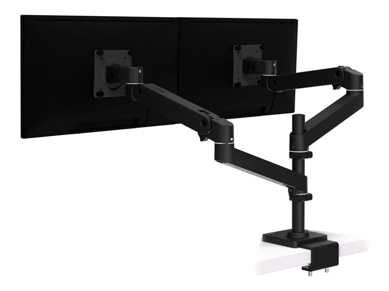Ergotron LX Pro - Befestigungskit (Doppelgelenkarm) - modular - für 2 LCD-Displays - mit flachem C-Klemmen - Schwarz - Bildschirmgröße: bis zu 61 cm (bis zu 24 Zoll)
