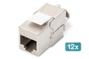 DIGITUS CAT 6A Keystone Modul, geschirmt, werkzeugfreier Montageanschluss - 12 Stk.