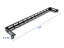 Delock Kabelführungsplatte für Schaltschrank - L-förmig, 80 mm, mit Kabelbinderbefestigung - Schwarz - 0.5U - 48.3 cm (19")