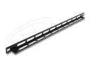 Delock Kabelführungsplatte für Schaltschrank - L-förmig, 22 mm, mit Kabelbinderbefestigung - Schwarz - 0.5U - 48.3 cm (19")