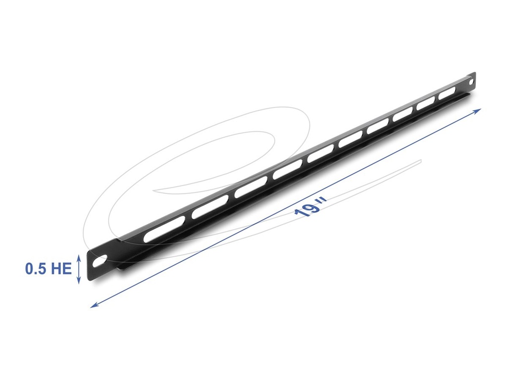 [67459] Delock Rackpaneel - with cable tie fastening - Schwarz - 0.5U - 48.3 cm (19")
