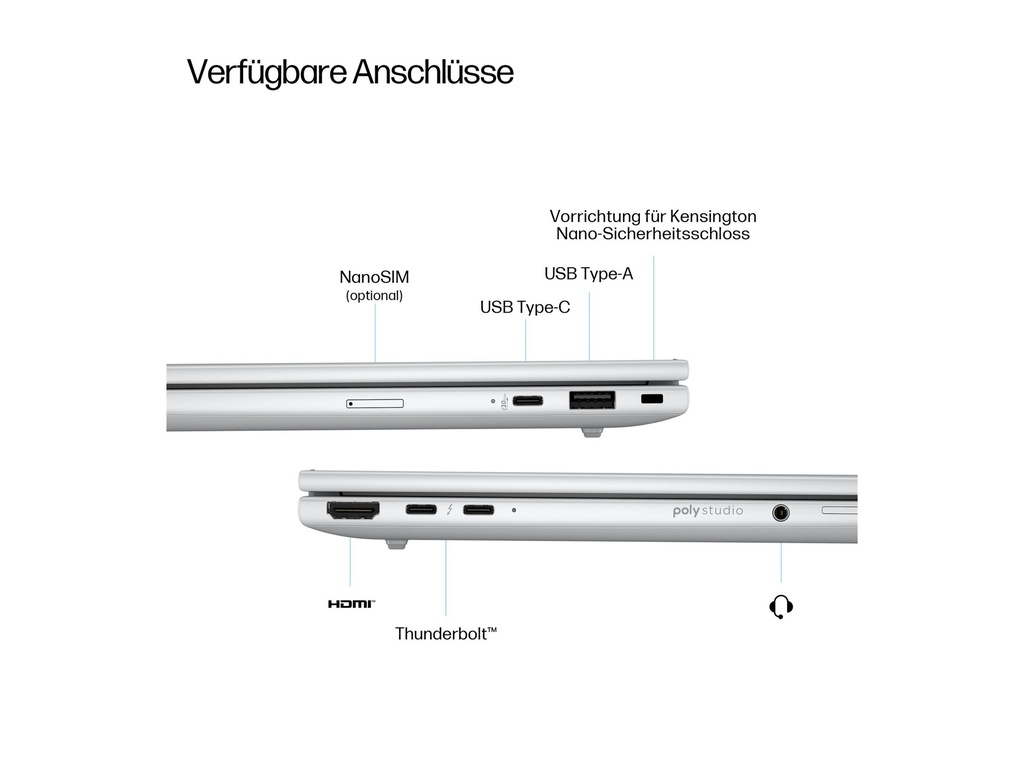 HP EliteBook 8 G1i Notebook AI - 169-Grad Drehgelenkdesign - Intel Core Ultra 5 225U - Win 11 Pro - Intel Graphics - 16 GB RAM - 256 GB SSD NVMe, SED - 40.6 cm (16")