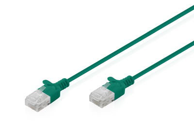 DIGITUS CAT 6 U-UTP Slim Patchkabel, 0,3 m, Grün