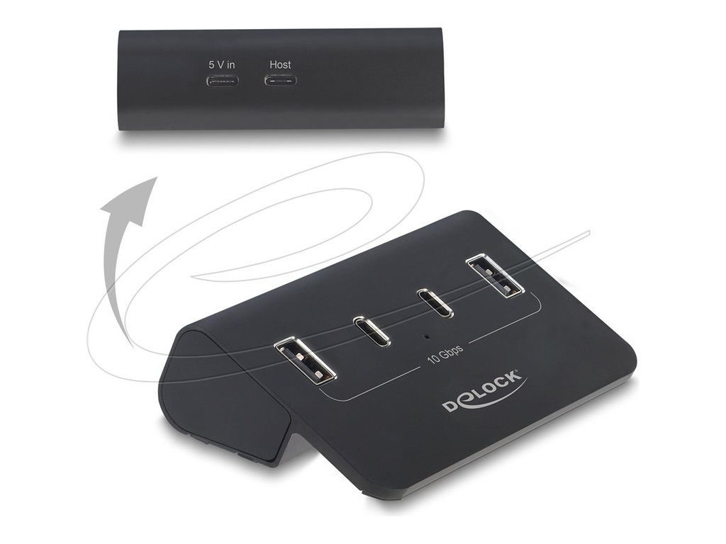 Delock Hub - 10 Gbps - 2 x USB-C 3.2 Gen 2 + 2 x USB-A 3.2 Gen 2
