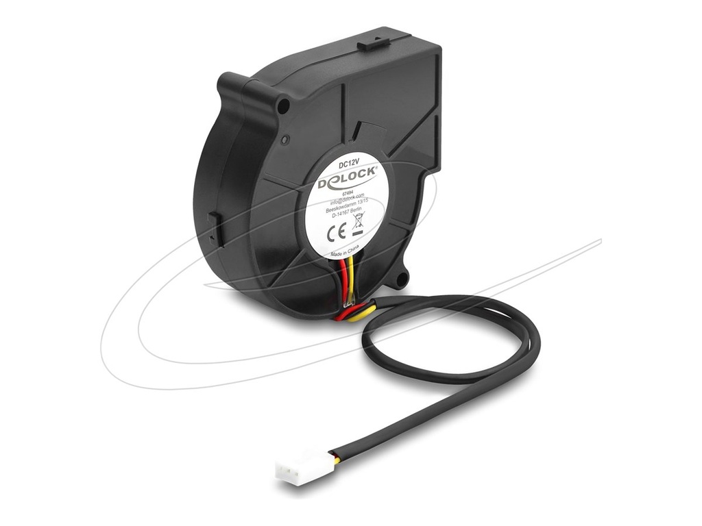 [67494] Delock Radiallüfter Lüftergebläse DC 75 x 75 25 mm - 12 V - 10,59 cfm