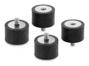 Delock Vibrationsdämpfer - M6 x 1 mm, 30 mm Durchmesser, 20 mm Höhe, mit Innen- und Außengewinde - Schwarz (Packung mit 4)