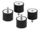 Delock Vibrationsdämpfer M8 x 1.25 mm D 40 H 30 mit Innen und Außengewinde 4 Stue...