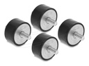 Delock Vibrationsdämpfer - 2 externe Gewinde - Schwarz (Packung mit 4)