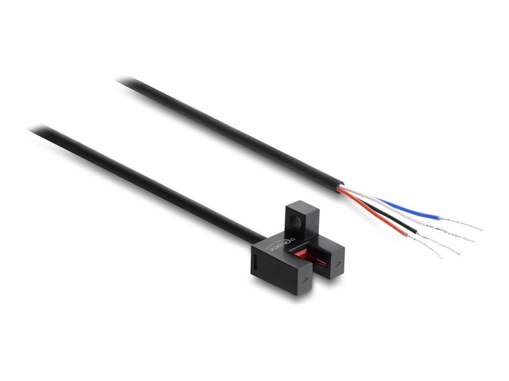 [91868] Delock Light barrier - forked, 5 mm, Type F, with 4 x open cable ends, NPN, L/D switchable, 2 m