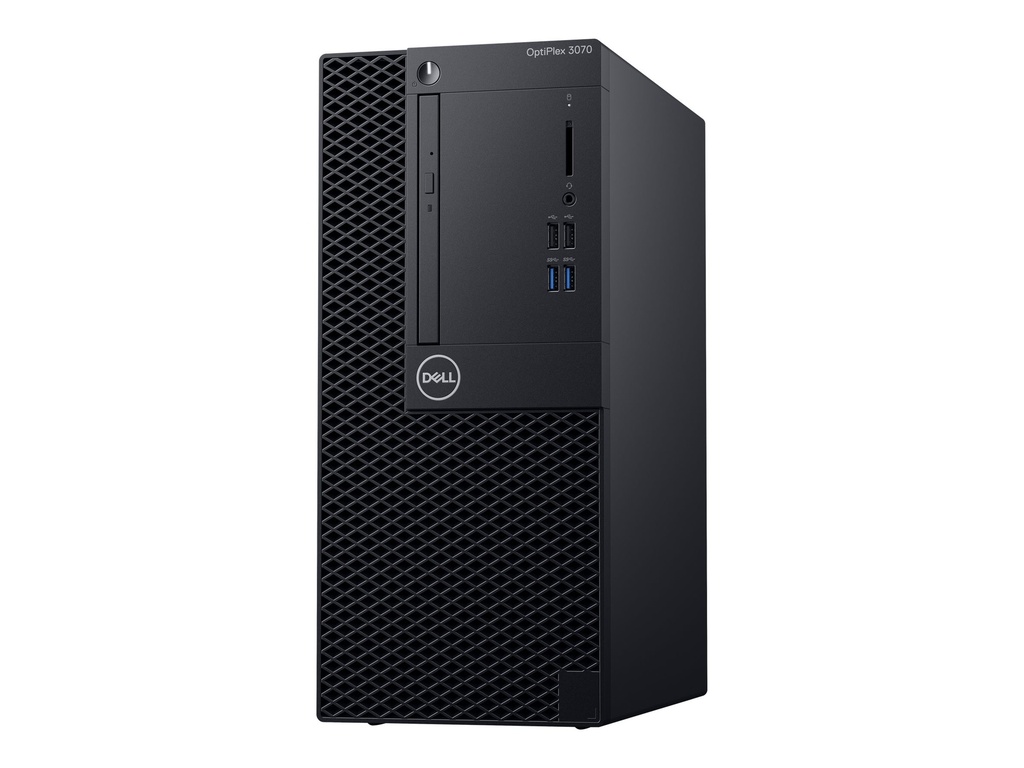 Dell OptiPlex 3070 - MT - Core i5 9500 / 3 GHz - RAM 8 GB - SSD 256 GB - NVMe, Class 35 - DVD-Writer - UHD Graphics 630 - 1GbE - Win 10 Pro 64-Bit - Monitor: keiner - Schwarz - BTS - mit 1 Year Basic Onsite (CH - 3 Years)