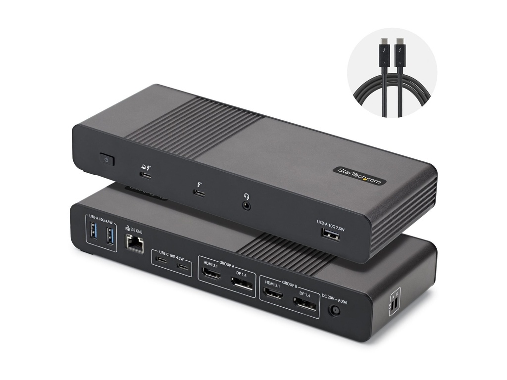 StarTech.com Startech - Dockingstation - für Laptop - USB4 / Thunderbolt 4 / Thunderbolt 5
