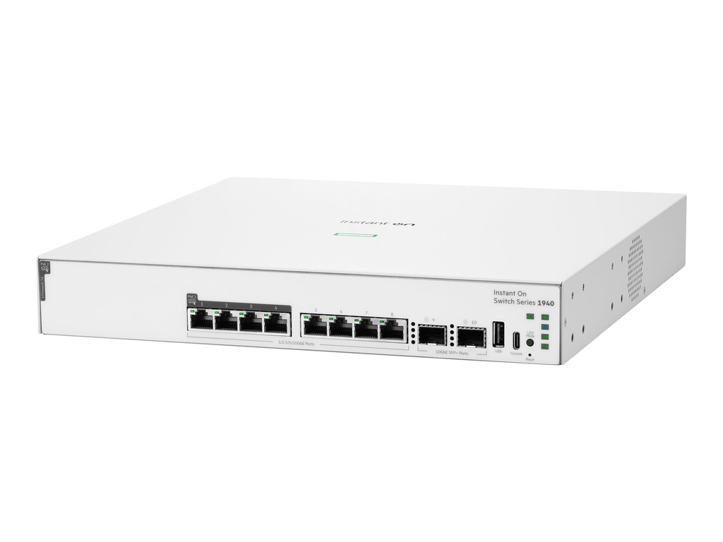 HPE Networking Instant On 1940 8p Gigabit CL6 PoE 2p SFP 124W - Switch - L2+ - managed - 8 x 10/100/1000 (PoE++)