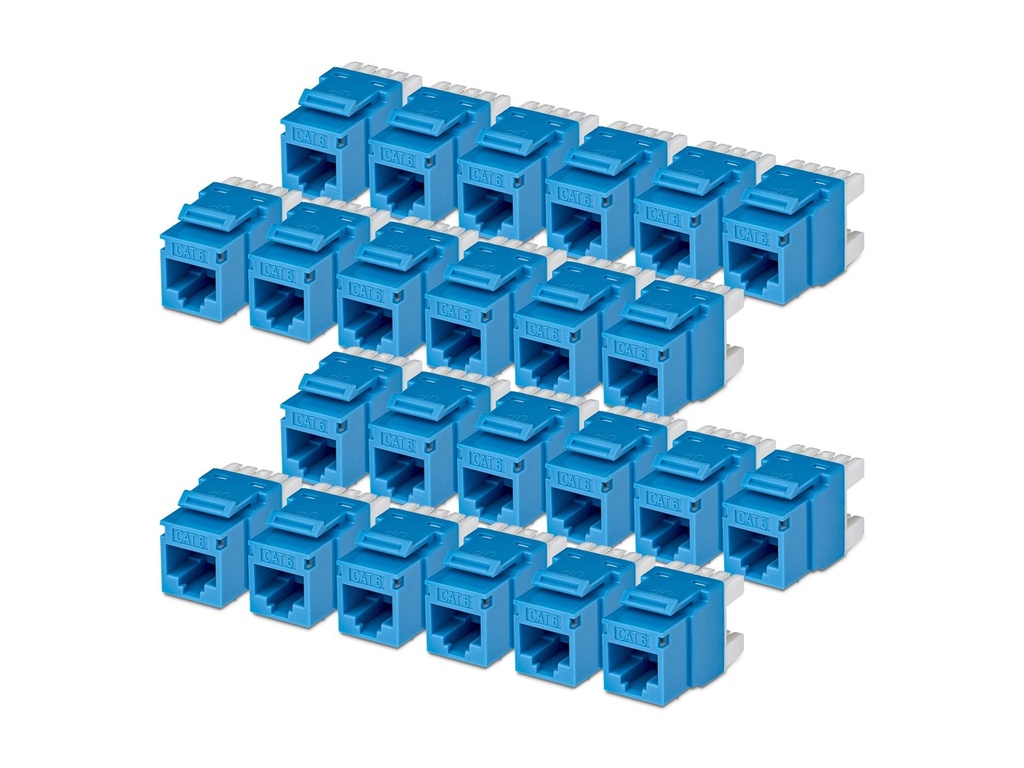 [C6KEY110180BL24PK] StarTech.com Startech - Keystone Jack - 180°, 110 Punch Down - CAT 6 - UTP - RJ-45 - Blau - TAA-konform (Packung mit 24)