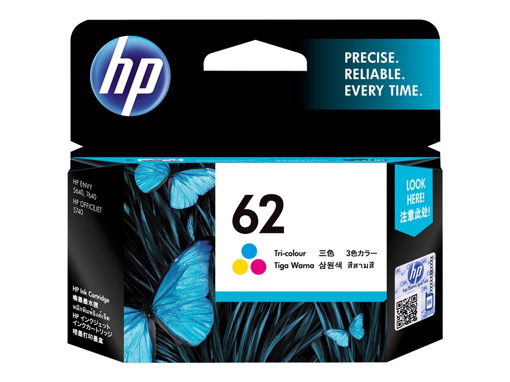 [C2P06AE#LS1] HP 62 Tri-Color Original Ink Cartridge - Original - Tintenpatrone