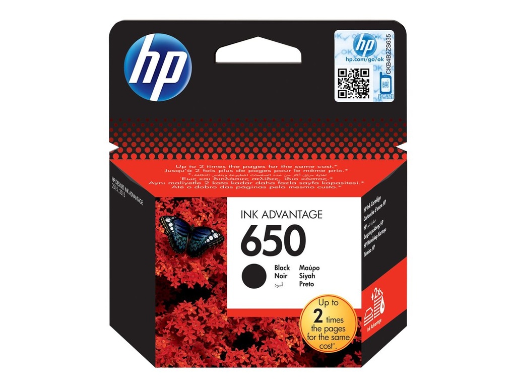 [CZ101AE#LS1] HP 650 - Schwarz - original - Ink Advantage