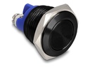 Delock Drücktaster - for installation 16 mm, 2 x screw terminal, actuator flat, anodized aluminum momentary
