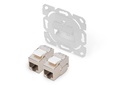 DIGITUS Frontplatte ohne Mittelplatte, ohne Rahmen für Multimedia mit 2 x  DN-93615-S Keystone Modulen